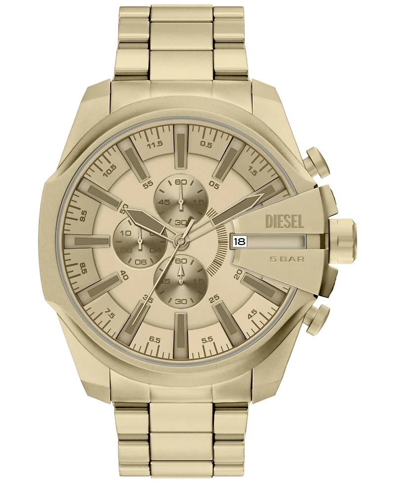Diesel Men's Mega Chief Slim Quartz Chronograph Gold Stainless Steel Watch 48mm