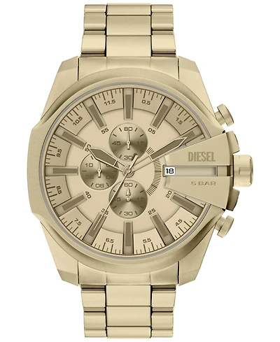 Diesel Men's Mega Chief Slim Quartz Chronograph Gold Stainless Steel Watch 48mm