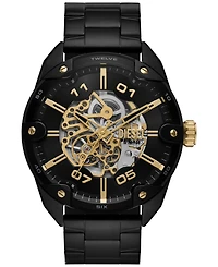 Diesel Men's Spiked Automatic Three-Hand Black Stainless Steel Watch 49mm