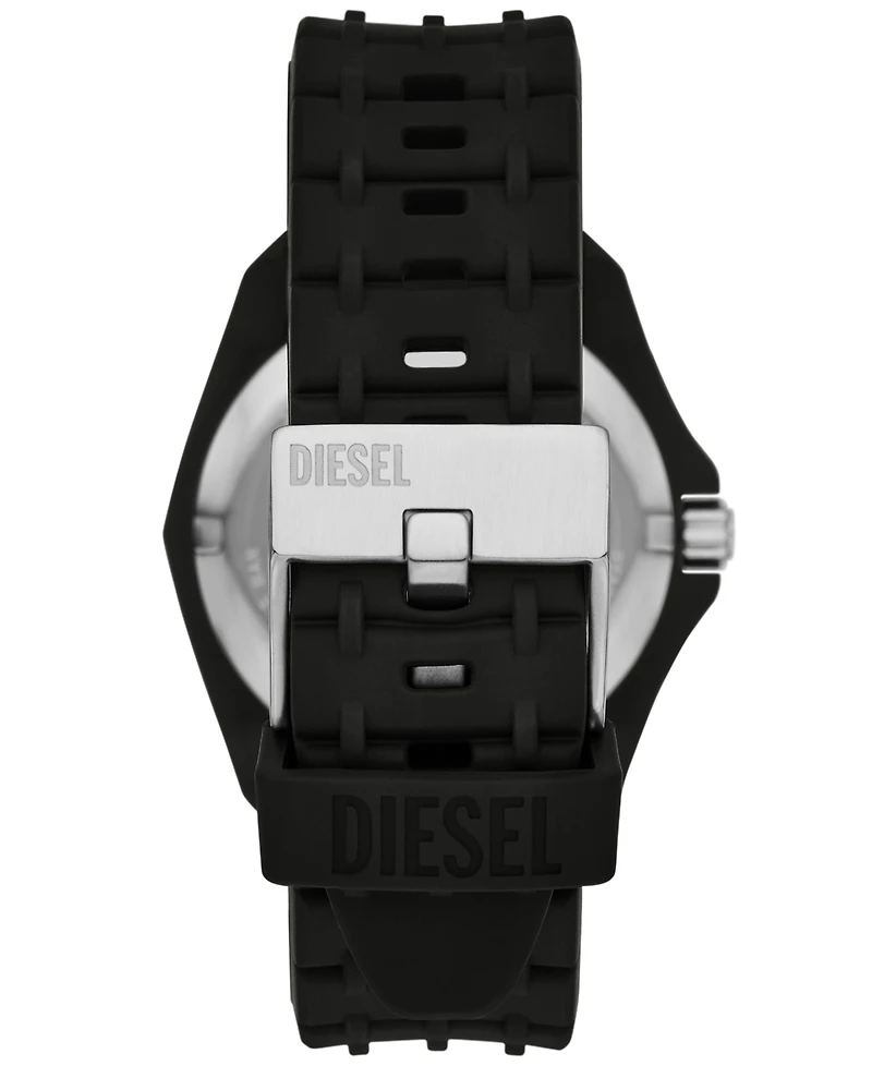 Diesel Men's Stinger Three-Hand Quartz Black Silicone 45mm