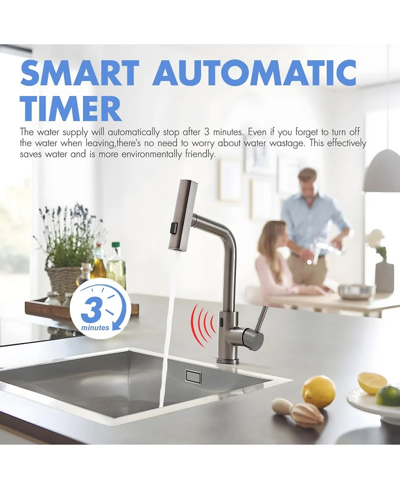 Phying Touchless Kitchen Faucet, Hands Free Automatic Smart Kitchen Faucet, Stainless Steel Touchless Kitchen Faucet