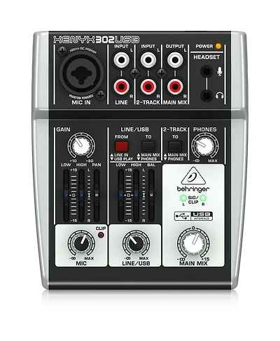 Behringer Xenyx 302USB Premium 5-Input Mixer with Mic Preamp and USB/Audio Interface
