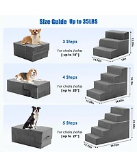 Zeny Staircase ramps designed for small dogs and cats, high-density foam curved pet steps, dog steps