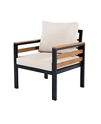 Streamdale Furniture 4-Piece Outdoor Sofa Set with Acacia Wood and Coffee Table