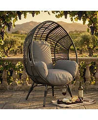 Streamdale Furniture Elegant Arc Back Hanging Egg Chair with 8-Inch Cushion