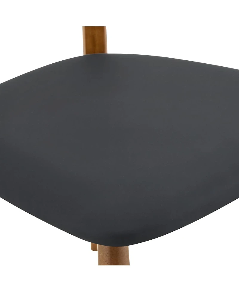 Streamdale Furniture 2 Walnut Solid Wood Dining Chairs with Pu Cushions and Curved Backrests