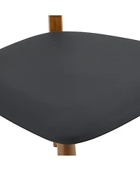 Streamdale Furniture 2 Walnut Solid Wood Dining Chairs with Pu Cushions and Curved Backrests