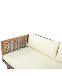 Streamdale Furniture Acacia Wood Sectional Seating Group with Cushions