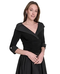 Jessica Howard Women's Surplus Bodice Ruched Waist Dress