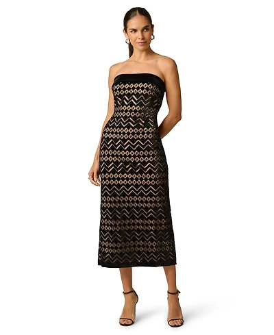 Adrianna Women's Geometric Velvet Dress