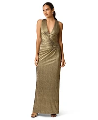 Adrianna Women's V-Neck Metallic Knit Dress