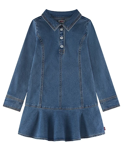 Levi's Girls' 4-6X Long-Sleeve Button Up Dress