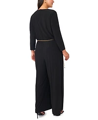 Msk Plus Cowl Neck 3/4-Sleeve Wide-Leg Jumpsuit
