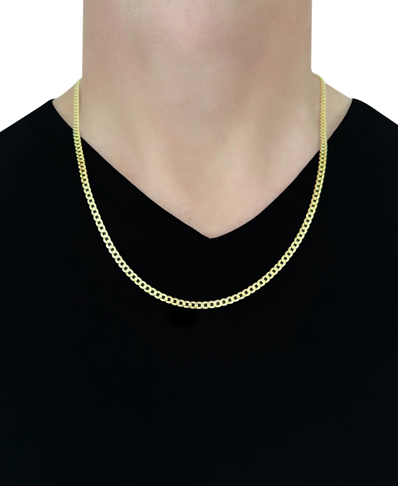 Italian Gold Solid Curb Chain 20" Necklace in 10k Yellow Gold