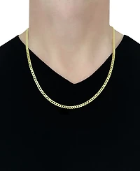 Italian Gold Solid Curb Chain 20" Necklace in 10k Yellow Gold