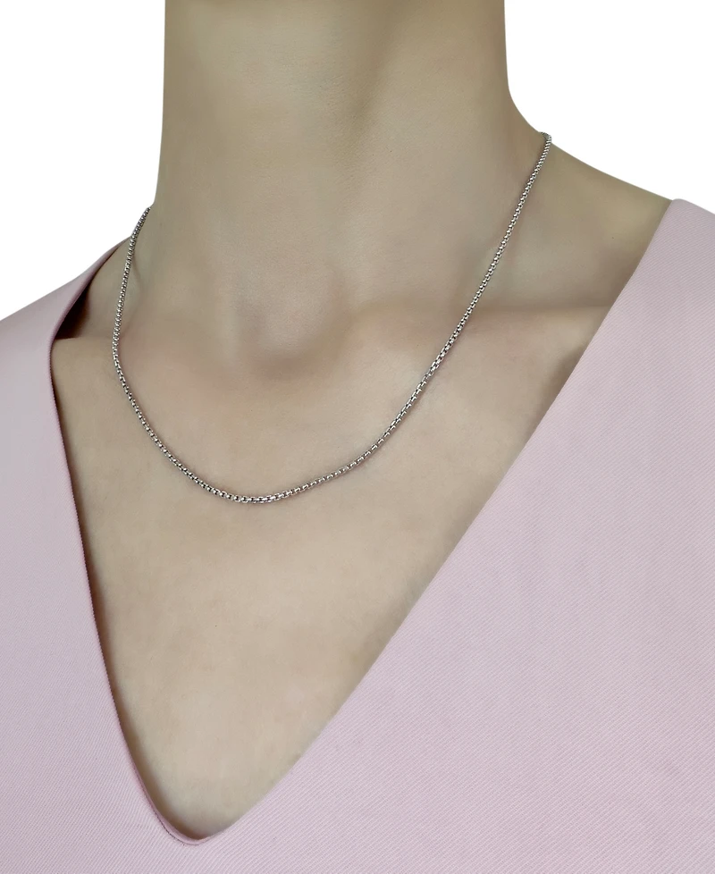 Macy's Diamond-Cut Box Chain 18" Necklace in 14k White Gold