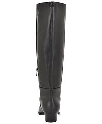Calvin Klein Women's Varcey Tall Leather Block Heel Boots