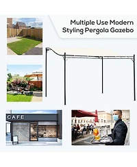 Outsunny 10' x 13' Outdoor Pergola Gazebo, Canopy w/ Drain Holes,