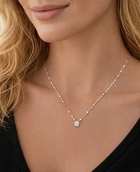 Macy's Lab-Grown White Sapphire (5/8 ct. t.w.) Pendant Necklace in Sterling Silver