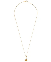 Macy's 2-Piece Citrine (7/8 ct. t.w.) Pendant Necklace & Matching Earrings Set in 14k Gold Over Sterling Silver