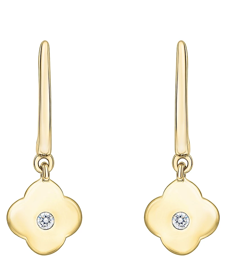 Macy's 2-Piece Lab-Grown White Sapphire (1/6 ct. t.w.) Pendant Necklace & Matching Clover Earrings Set in 14k Gold Over Sterling Silver