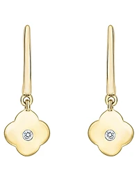 Macy's 2-Piece Lab-Grown White Sapphire (1/6 ct. t.w.) Pendant Necklace & Matching Clover Earrings Set in 14k Gold Over Sterling Silver
