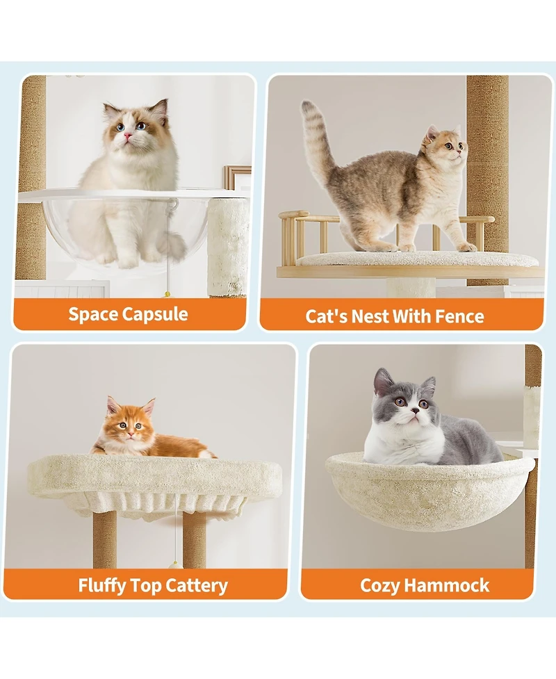 homfan Cat Tree with Hidden Litter Box Enclosure