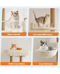 homfan Cat Tree with Hidden Litter Box Enclosure