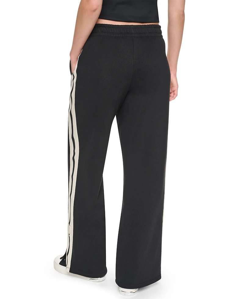 Dkny Sport Women's Textured Tape High-Rise Straight Track Pants