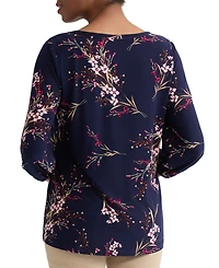 Jones New York Women's Ity Printed Round Neck Box Top