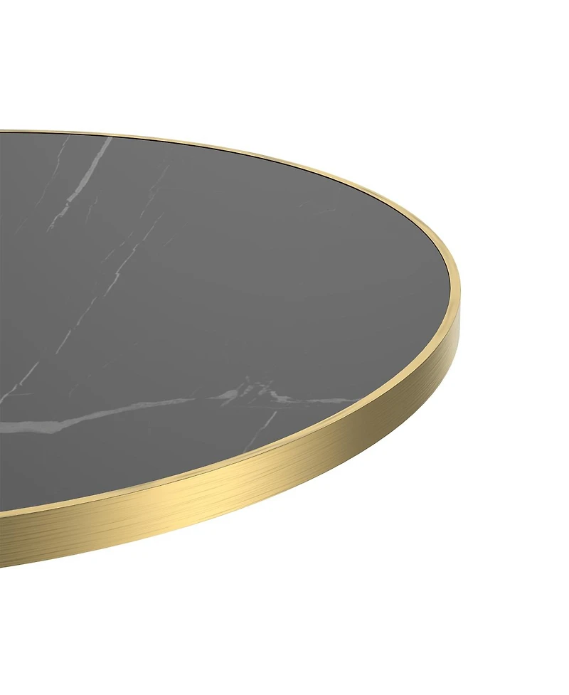 Streamdale Furniture Round Modern Dining Table 31.5 Inch Faux Marble Top Bistro Tulip Table
