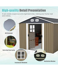 Streamdale Furniture 8x12 Feet Outdoor Metal Storage Shed With Lockable Door