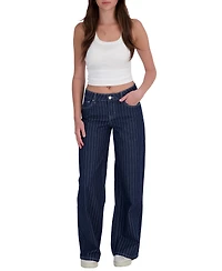 Em & Cass Women's Mid-Rise Wide-Leg Jeans