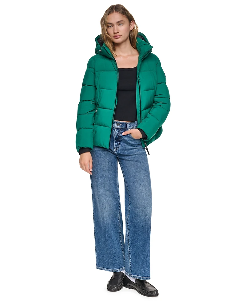 Dkny Women's Midweight Everyday Hooded Puffer Coat