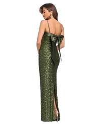 Xscape Women's Sequin Satin Combination Gown