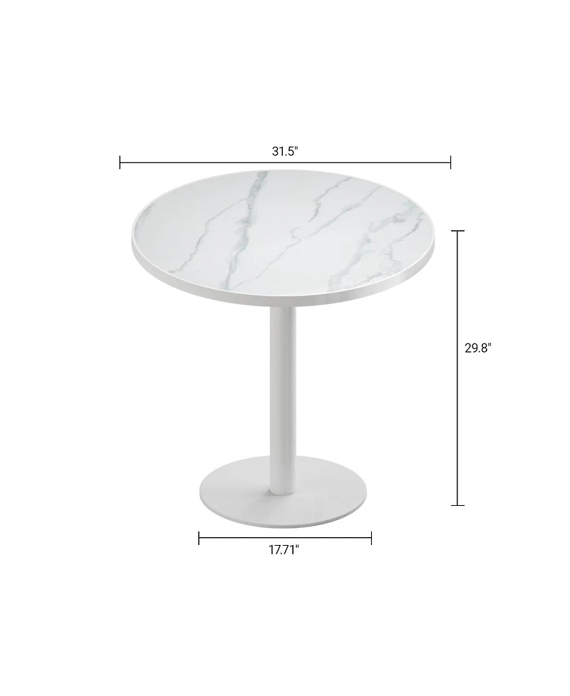 Streamdale Furniture 31.5'' Modern Round Tulip Bistro Table with Faux Marble Top