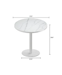 Streamdale Furniture 31.5'' Modern Round Tulip Bistro Table with Faux Marble Top