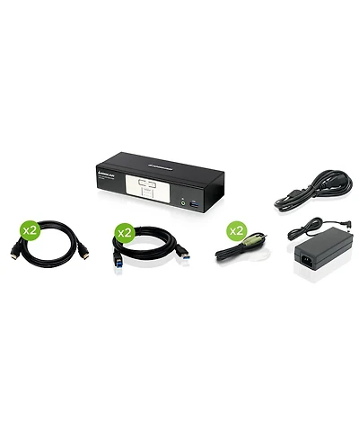 Iogear 2-Port 4K DisplayPort Kvmp Switch with Hdmi Connection and Usb 3.0 Hub and Audio