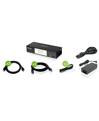 Iogear 2-Port 4K DisplayPort Kvmp Switch with Hdmi Connection and Usb 3.0 Hub and Audio