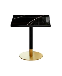Streamdale 31.5'' Square Modern Faux Marble Tulip Bistro Table