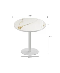 Streamdale Furniture 31.5" Modern Round Tulip Bistro Table with Faux Marble Top