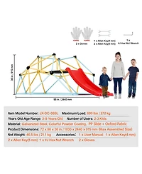 Vevor Climbing Dome 8FT Geometric Dome Climber with Slide Jungle Gym 3-9 Years