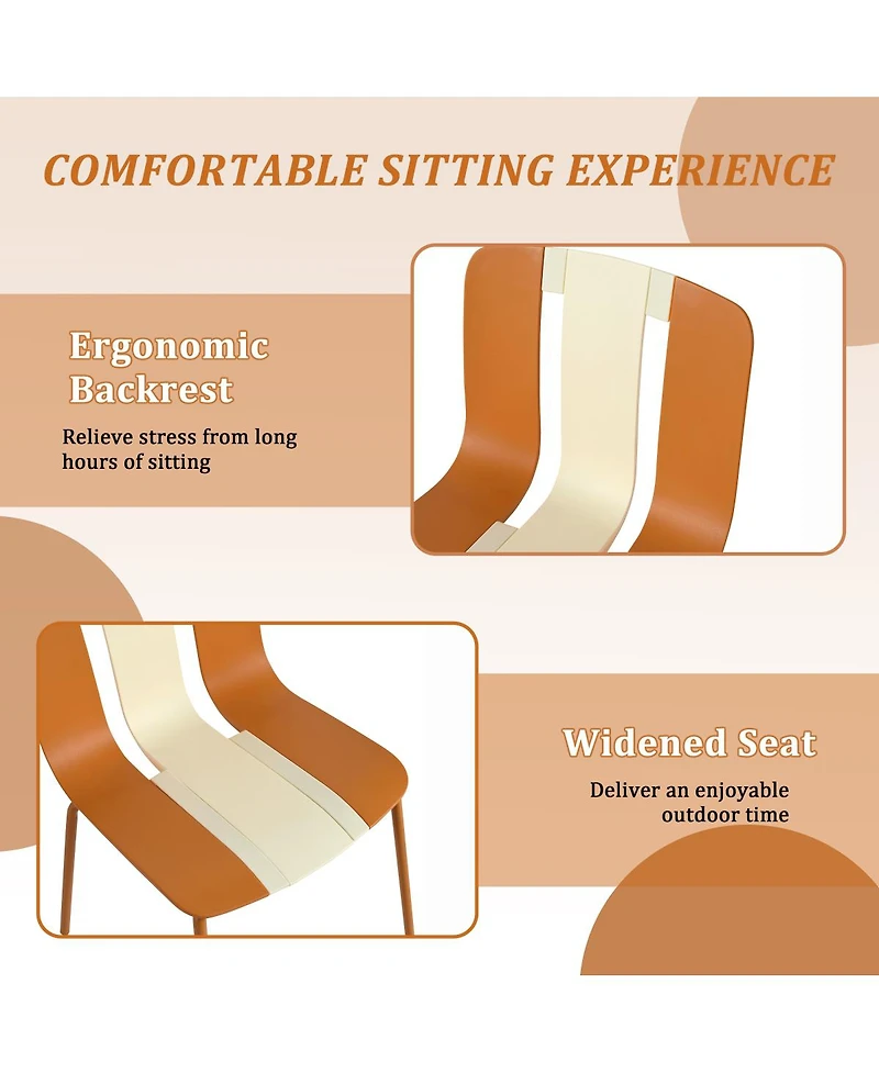 Streamdale Furniture Striped Chairs and Folding Square Table Set
