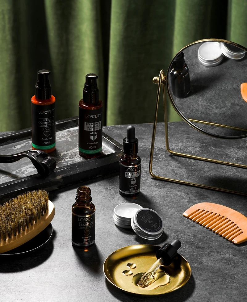 Lovery Men's Beard Grooming and Growth Kit, Beard Trimming Gift Set