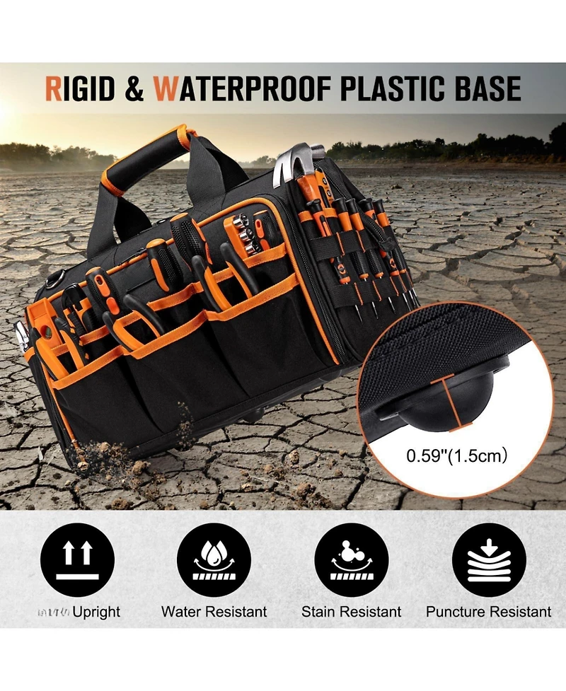 Xdovet Electrician Tool Bag 46-Pocket Heavy Duty Foldable Organizer