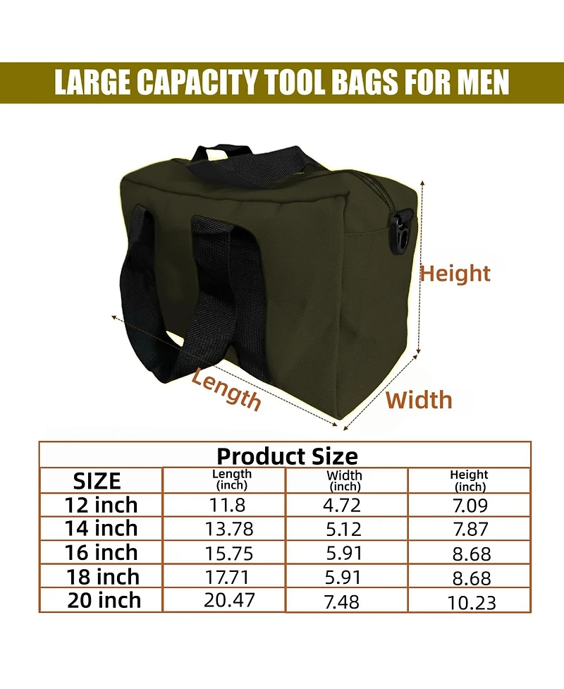Xdovet Tool Bag Canvas Organizer Tote Wrenches Pliers