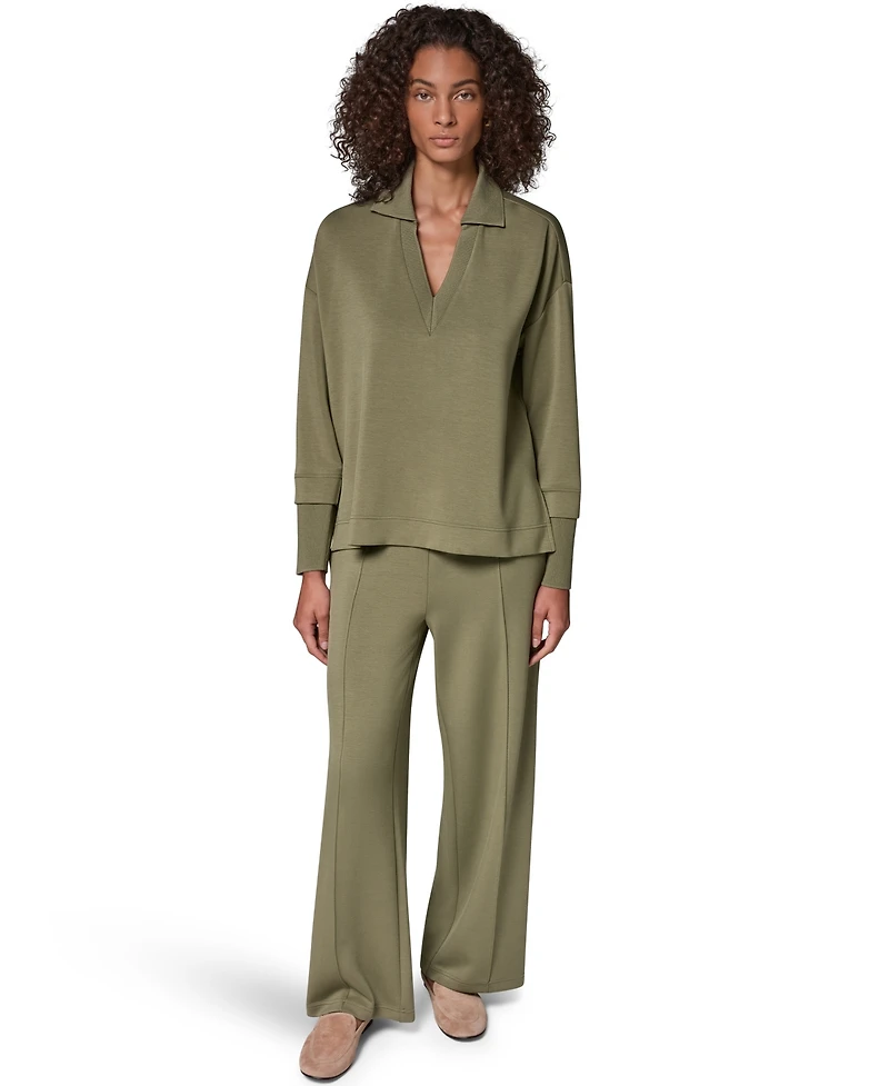 Donna Karan Weekend Women's Jet Setter Long-Sleeve V-Neck Top