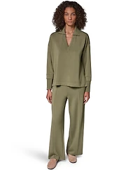Donna Karan Weekend Women's Jet Setter Long-Sleeve V-Neck Top