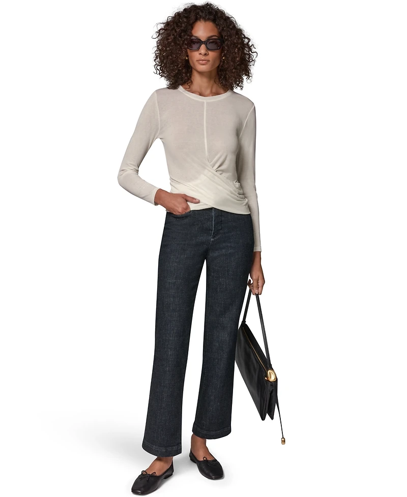 Donna Karan Weekend Women's Long-Sleeve Drape Front Top