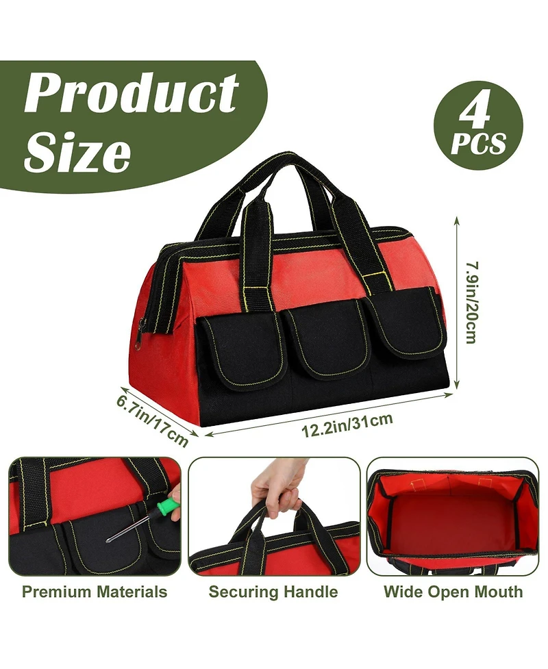 Xdovet Tool Bag Heavy Duty Tote Multi Pockets Organizer Work Electrician Carpenter Mechanic